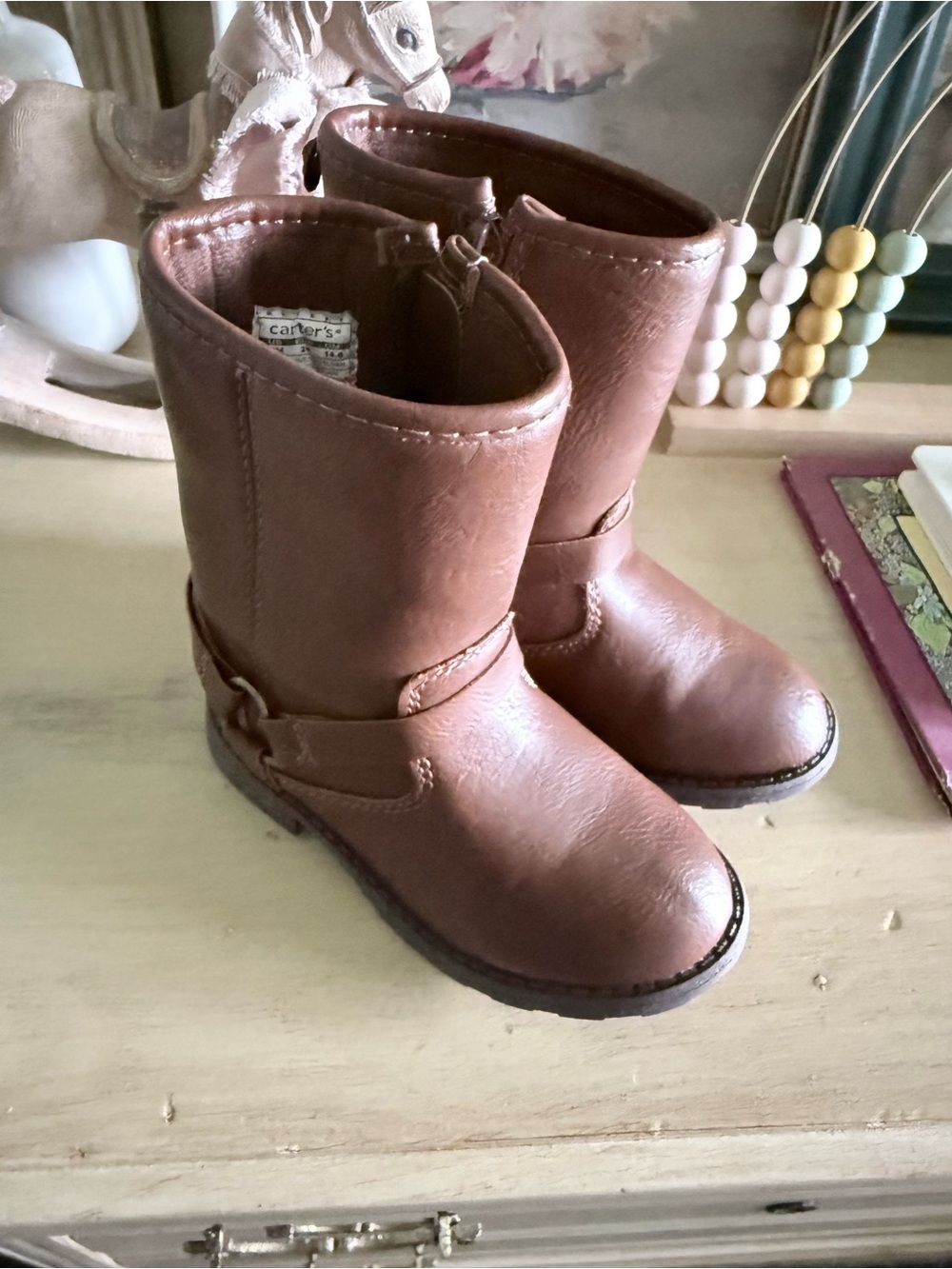 Carter's Brown Toddler Boots with Pull-On Tab